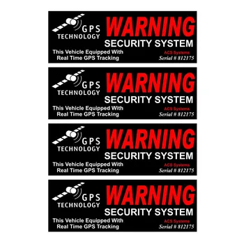 4 X GPS Система за Предупреждение за сигурност на Автомобили стикер Персонални стикер Камион, Мотоциклет Автоаксесоари Декорации от PVC, 10 см. * 3 см