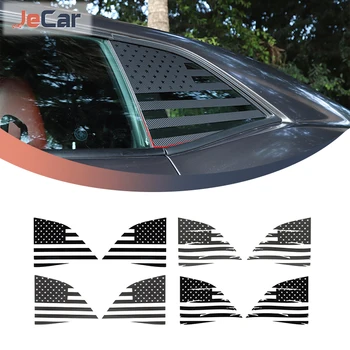 JeCar За Задното Треугольное Прозорец Хастар Декоративни Стикери Стикер От Въглеродни Влакна За Dodge Challenger 2008 Up Външен Аксесоар