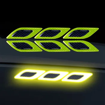 Автомобилна светоотражающая стикер от въглеродни влакна 3D За стайлинг на автомобили Светлоотразителни ленти Предупреждение за нощен сигурност Отразяваща лента Етикети Термоаппликация