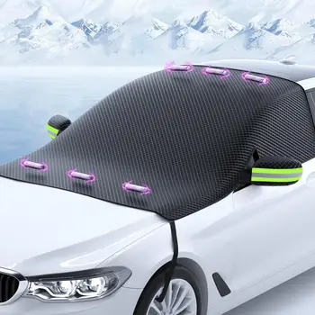 Водоустойчив авто снежната покривка е Универсален автомобилен снежната покривка на предното стъкло с магнити за защита от слънце и температури Плат Оксфорд за автомобил