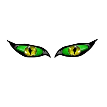 Горещи автомобилни стикери със зелени очи за задна броня, стикер на драскотини, украса на екстериора на автомобила KK15 * 5 см