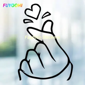 Етикети FUYOOHI Play за Сладко Finger Сърце Love Vinyl стикер за автомобил, мотоциклет, броня, на купето, на задното стъкло, интериор на автомобил