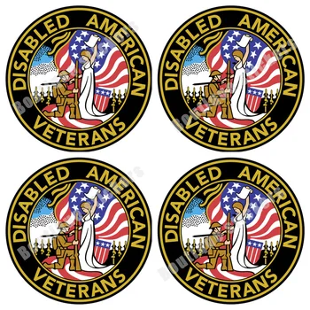 Комплект стикери за американските ветерани-инвалиди от 4 части, стикер върху бронята на американски автомобил, камион, водоустойчив слънцезащитен крем срещу ултравиолетовите