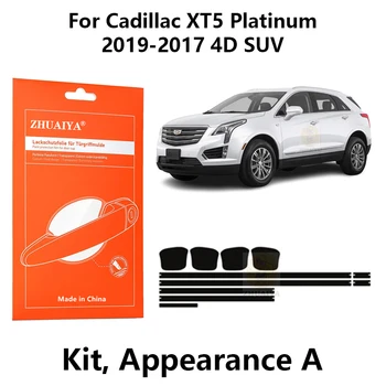 Огради ръб на вратата ZHUAIYA Защитно фолио за дръжката на вратата, Защитно фолио TPU PPF за Cadillac XT5 Platinum 2019-2017 4D SUV