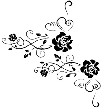 Персонализирани етикети за Красиви цветя Рози Креативни стикери за врати Водоустойчив винил стикер за автомобил и слънцезащитен крем