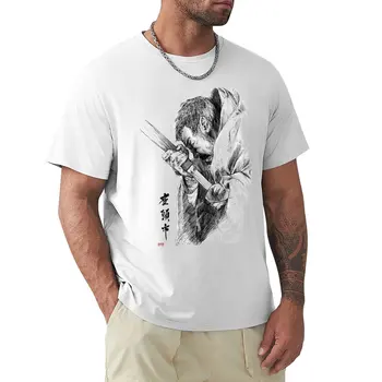 Тениска с изображение на острието Zatoichi, красиви върхове оверсайз, черни тениски за мъже