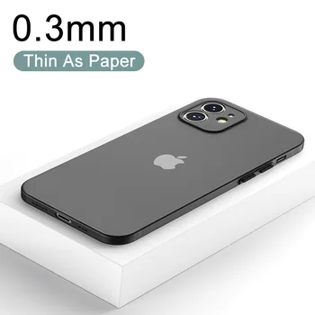 0,3 мм ултра тънък Матов Калъф За iPhone 14 13 12 Mini 11 Pro Xs Max X Xr 7 8 Plus Se 2022 2020 Прозрачна Задната Повърхнина на Кутията