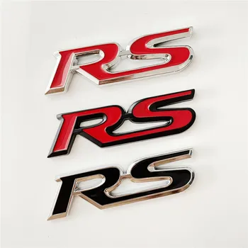 1 бр. 3D метален лого RS, емблемата на колата стикер на задния багажник, модификация на спортната версия, оформление на автомобила 9.3X2.3 см