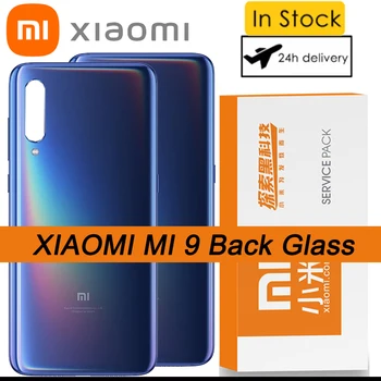 100% чисто Нов Оригинален За Xiaomi 9 Mi9 M9 Mi 9 Стъклена Задния Капак на Отделението за батерията Задната част на вратата на достъпа на Корпуса с тиксо