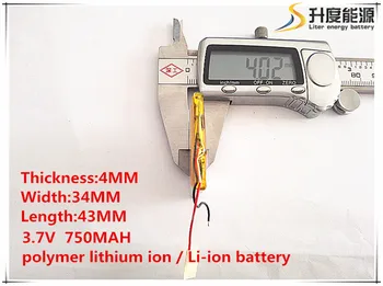 10шт [SD] 3,7 В, 750 mah, [403443] Полимерна литиево-йонна батерия за ИГРАЧКИ, POWER BANK, GPS, mp3, mp4, мобилен телефон, динамика