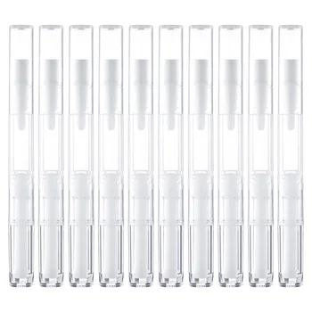 10шт Прозрачни празни тюбиков за лак за нокти, тръби гланц за устни, за многократна употреба пластмасови контейнери за лак за нокти (3 ml)