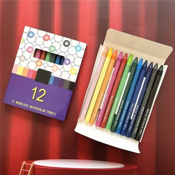 12ШТ цветни моливи 12 цветни акварельных Детски моливи, комплект за рисуване, за момчета и момичета Изготвяне на карти за рисуване H8WD