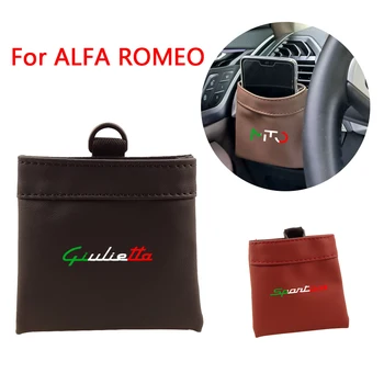 1БР Автомобилна отдушник на Притежателя на Телефона Чанта За Съхранение на Alfa Romeo GT GTV, GTA Tonale Giulia Stelvio MITO, Giulietta 147 156 159 166 Brera