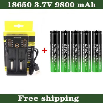 2-8 бр 2020 Нова Батерия 18650 Високо качество 9800 mah 3,7 В 18650 Литиево-йонни батерии Акумулаторна Батерия За фенерче + Зарядно Устройство