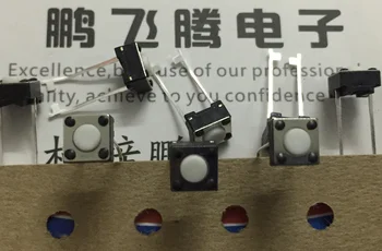 20 бр/лот, Япония, сензорен прекъсвач TE/ TYCO 2-1437565-6 6*6*4.3 вградена 2-за контакт на бутон нулиране микроподвижным механизъм, квадратна, бяла