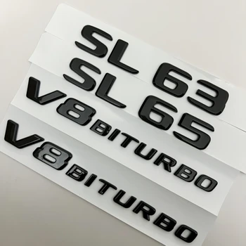 2017 Datar Mengkilap Hitam Huruf SL63 SL65 V8 Битурбированный Atas ABS Ламбанг унтук Mercedes Benz AMG Mobil Крило Багаси Papan Nama Ло