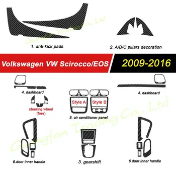 3D/5D Въглеродни Влакна на вътрешния Капак на Колата Цветен Стикер Конзола Етикети Продукти и Аксесоари За Volkswagen VW Scirocco 2009-2014