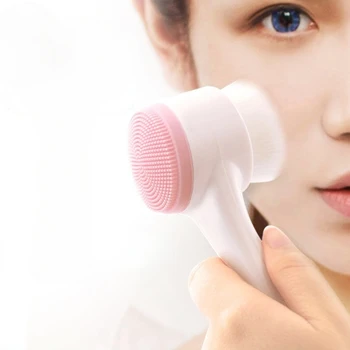 3D двустранен четка за измиване на лицето с ЧЕСТО кожа силициев Инструмент за домашно ръчно почистване на лице и дълбоко почистване на порите