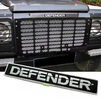 3D стикер на колата е от алуминиева сплав, лого Defender, Букви, емблеми, етикети към предната част на Иконата на предния капак, Аксесоари за Land Rover DEFENDER