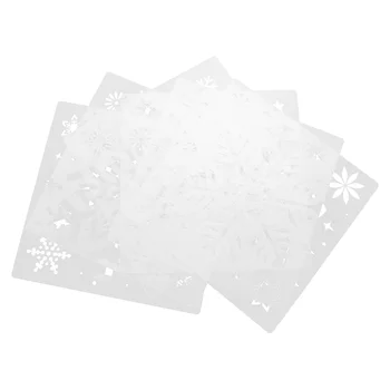 6 Бр Шаблон за изготвяне на Шаблони Снежинки Мухъл Кухи Коледен Шаблони ПП Шаблони за рисуване с ръце