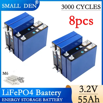 8шт 3.2 В 55Ah LiFePO4 батерия Литиево-желязо-фосфатный за 4s 12V 24V 3C Модификация на батерията на двигателя на мотоциклет Безмитен