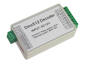 corlorful led най-добрата цена за 1 бр DC12V DMX-RELAY-3-канален реле dmx512 led контролер се използва за led лампи led strip light