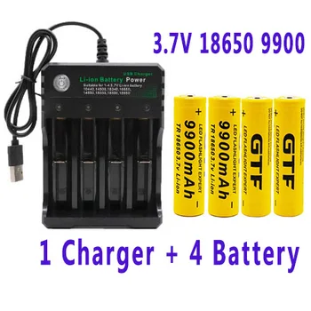 New.BaterÃa de iones de litio GTF 18650 Original, linterna recargable 18650, 3,7 V, para Linterna + cargador USB
