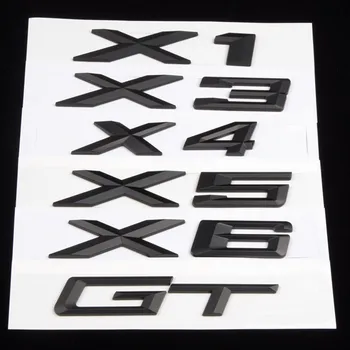 X1 X3 X4 X5 X6 GT черен сребрист Автомобил емблемата на колата Задната стикер Аксесоари?За BMW низ характер емблема на багажника Заден икона стикер