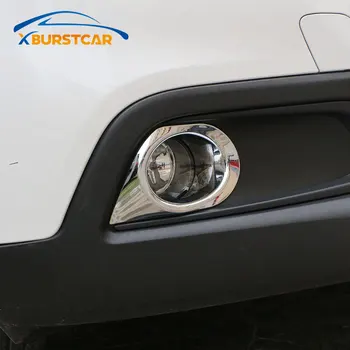 Xburstcar за Peugeot 2008 2014-2019 2 бр./компл. Автомобилен стайлинг Хромирана предна лява дясна противотуманная фаровете Рамка лампи Украса на капачки украса