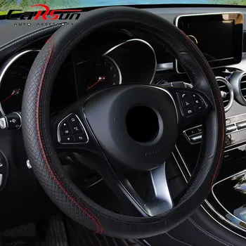 автомобилна Черна Капачка на Кормилното Колело от Изкуствена Кожа за Audi A1 8P 8И 8V A2 A3 A4 A5 A6 A7 A8 B5 B6 B7 B8 Q3 Q5 Q7 ТТ, S3 S4 S5