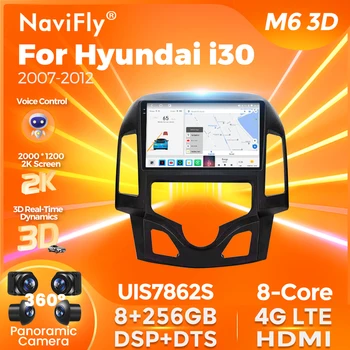 Автомобилни интелигентна система за NaviFly M6 3D UIS7862S за Hyundai I30 въз основа на 2007-2012 Android 