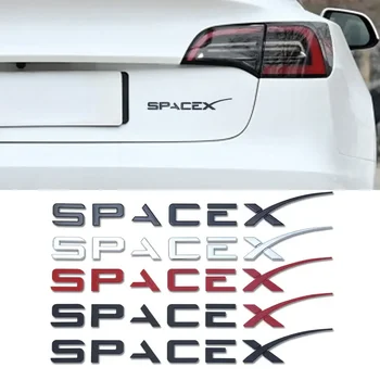 Автомобилни стикери с писмото иконата на SPACEX за Tesla Серия 3 X Y S модифицирани аксесоари Оригинален стикер на задния багажник лого, декорации етикети