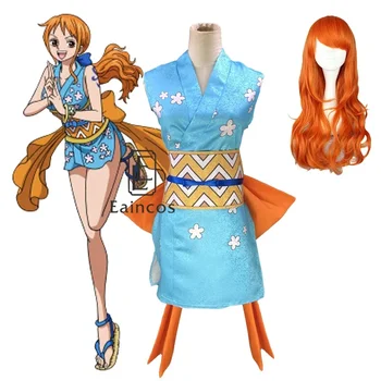 Аниме One Piece Нас Юката Valia Кънтри Cosplay костюм за Жени, Момичета Кимоно за Хелоуин Индивидуални костюми