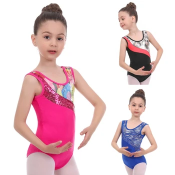 Балетное рокля, гимнастически трика за момичета, детско танцово боди с къс ръкав, детски высокоэластичная балетната дрехи за деца, танцови