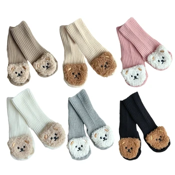 Безопасни и стилни детски нескользящие чорапи, памук чорап с изображение на мечка, предотвратяване на нещастни случаи, подходящи за различни повърхности пол