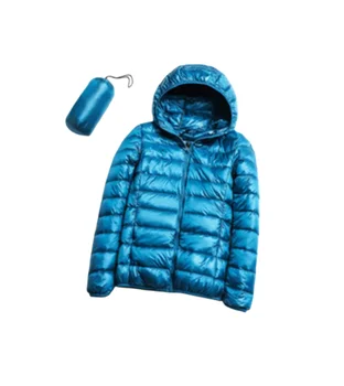 Дамски зимни ультралегкие якета с качулка, тънки упаковываемые якета, дамски есен-зима пухени паркове, Дамски връхни дрехи
