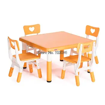 Детски играчки маси и столове на детска градина, пластмасови маси и столове комплект за домашно маса детски кът за кафе