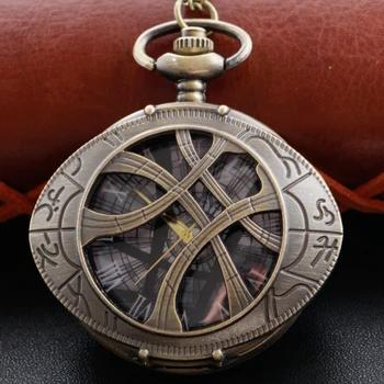 Джобни часовници със скулптура от скъпоценни камъни с неправилна времето, колие-ключодържател, верижка, часовници в стил steampunk, кварцов реколта джобни часовници, подарък за мъже и жени