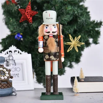 Дървена лешникотрошачката декоративна Коледна фигурка Щелкунчика, украса за бар за домашен декор