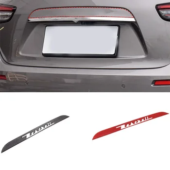 За Maserati Ghibli 2013-2022 Лента за украса на логото на багажника на колата от мека въглеродни влакна, външни Аксесоари