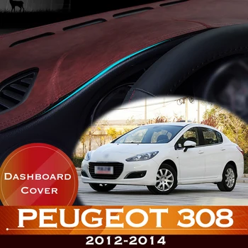 За Peugeot 308 2012-2014 Таблото на автомобила, избегающая осветление, таблото платформа, корица на маса, кожена противоскользящий подложка, Аксесоари