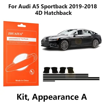 Защитни облицовки на ръба на врати, Защитно фолио за чаши, каси за врати дръжки TPU PPF за Audi A5 Sportback 2018-2023 4D Хетчбек