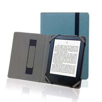 Калъф за електронни книги от естествен лен за Кобо Aura N236, 6-инчов корица за читалня, кожа с каишка за ръка