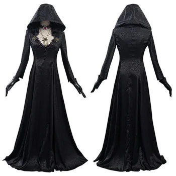 Кралят костюм Evil Village за cosplay, рокля на Жена-вампир, костюми за Хелоуин, Кралят костюм