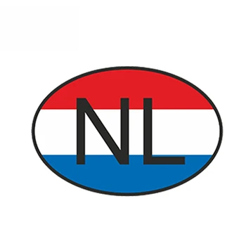 Креативен Код на Страната NL Холандия Овалния с Флага Автомобилен Стикер Водоустойчив Солнцезащитная Стикер на Бамперные Стъкло, 13см * 9см