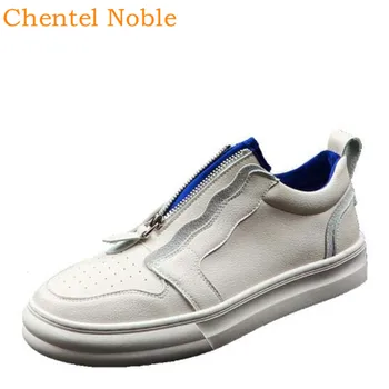 Луксозна марка Chentel Noble Leather Красиви мокасини Мъжки Ежедневни обувки Вечерни обувки, Мъжки обувки на плоска подметка маратонки жълто-бял цвят