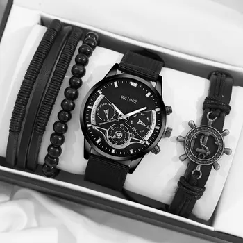 Модерен мъжки часовник-гривна, Мъжки Бизнес кварцови часовници, Класически мъжки спортни Ежедневни найлонови часовници