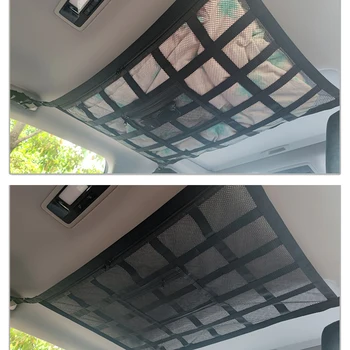 Нов Автомобил таван, Покрив и Багажник с цип Регулируема окото Окото чанта за съхранение на дреболии Органайзер Мрежест джоб за микробуса suv Универсален