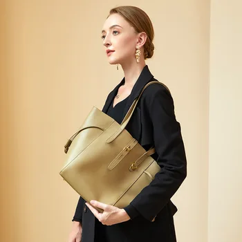 Нова дизайнерска дамска чанта от спилка, по-голямата голям чанта през рамо, модерна чанта кофа 01-SB-zpstdl