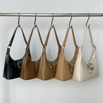 Нови луксозни дизайнерски чанти през рамо за жени 2023, Мека однотонная ежедневна чанта с голям капацитет за подмишниците, модни вечерни Прости чанти-възглавници